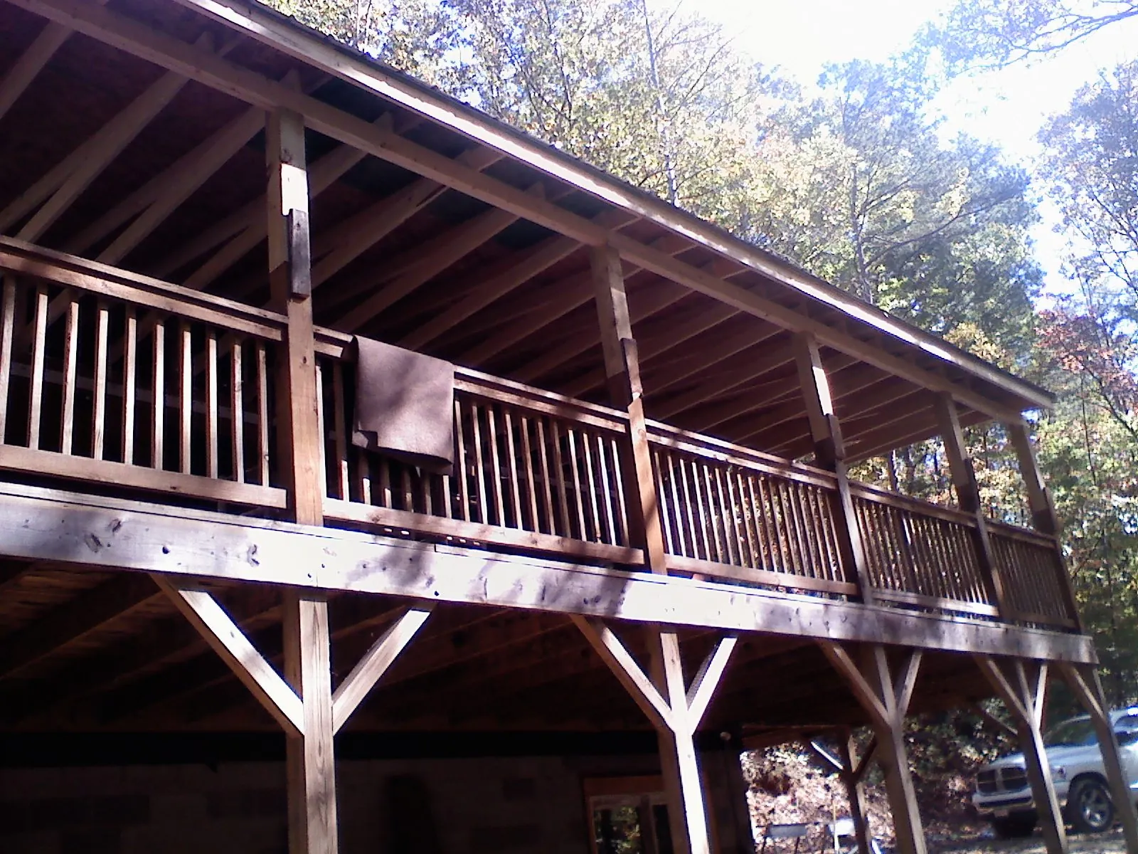 Timber framing under a new elevated porch and deck — Roof Leak Repair in Custer City by Roofing Brothers